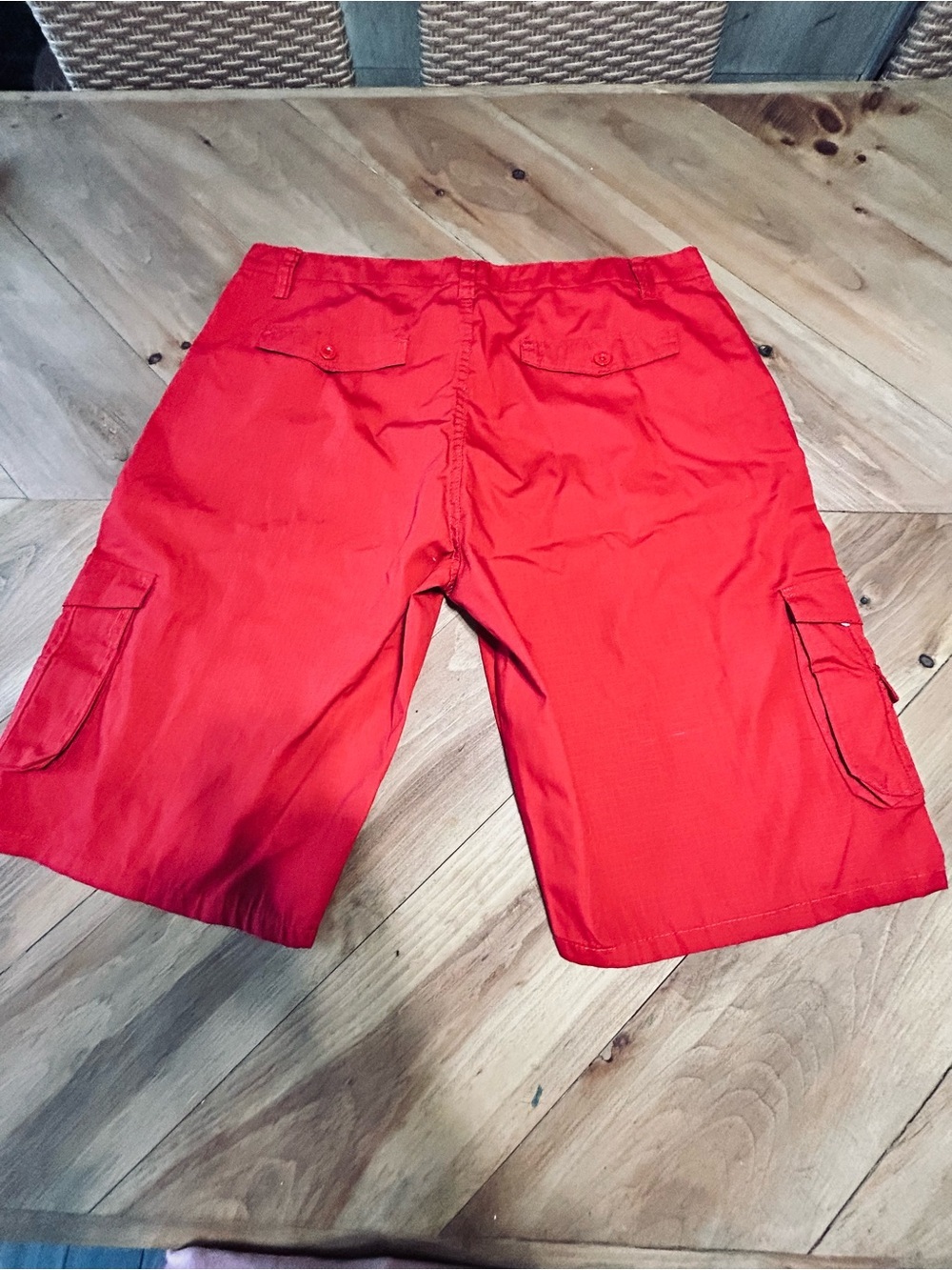 Men’s Chams Bright Red Casual Shorts - Picture 7 of 9